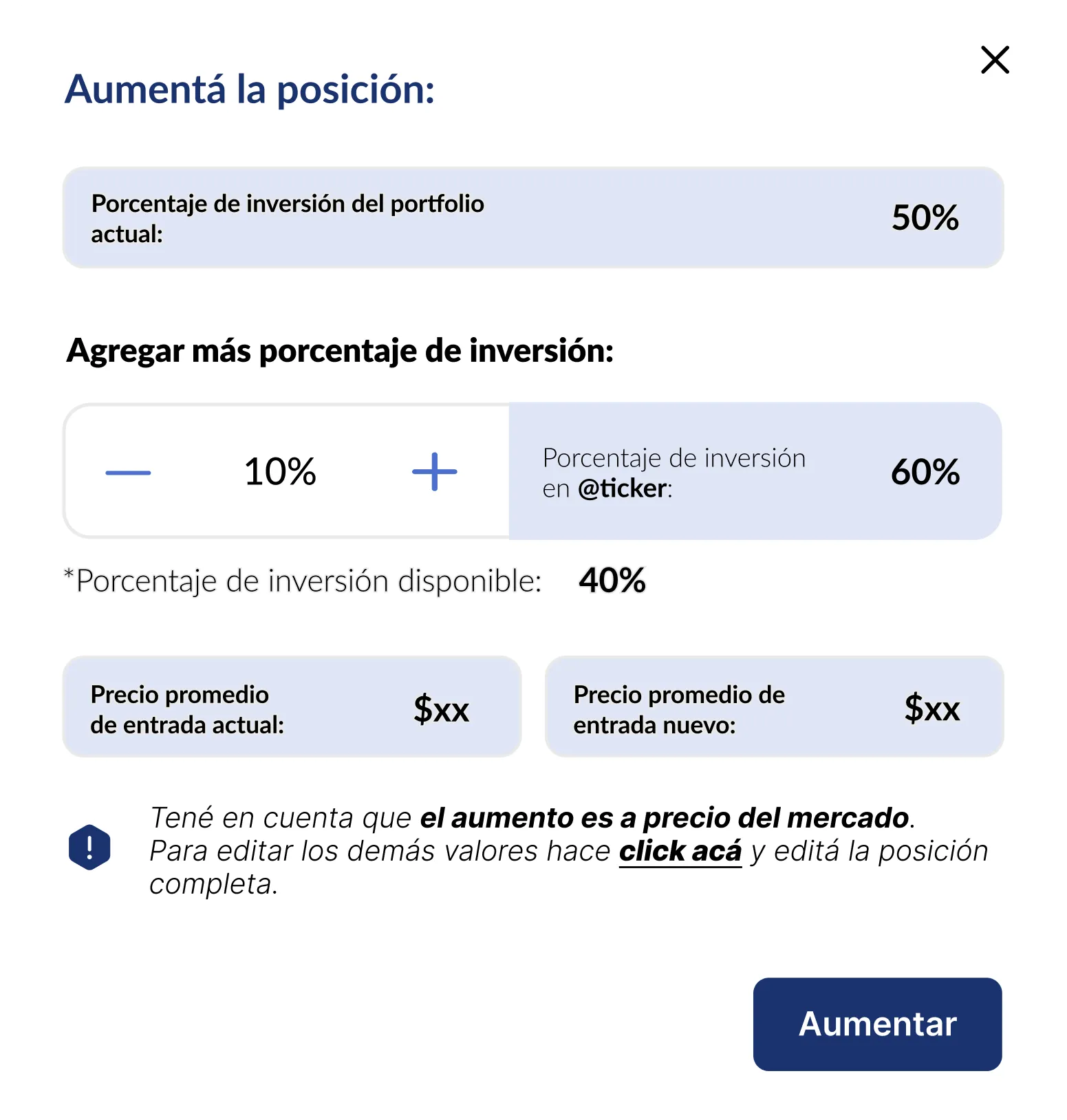 Imagen representando interfaz de gestión de posiciones.
